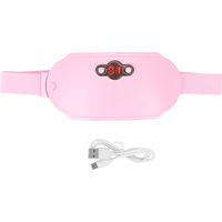 Ceinture de massage chauffante pour le ventre, réglable et vibrante, pour douleurs menstruelles et lombaires (Rose)
