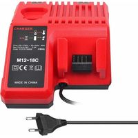 M12-18C Li-Ion Chargeur De Batterie Pour Milwaukee 12 V 14.4V 18V C1418C 48-11-1815 / 1828/1840 M18 M14 M12 Batterie Au Lithium