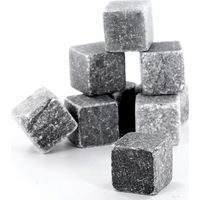 Lot de 9 Pierres à Whisky - COOK CONCEPT - Rafraîchit Sans Diluer - Gris et Noir
