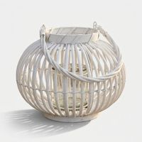 Farol decorativo de mimbre y vidrio Desiree