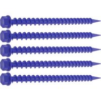 CCYKXA 5-Piece Set of Heavy-Duty Blue Plastic Tent Pegs for Camping, Ground Anchoring, Reusable, Windproof for Tents and Tarps