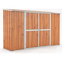 Casetta Box da Giardino in Lamiera di Acciaio Porta Utensili 307x100x192 cm Enaudi Legno