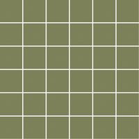 Mosaïque de grès cérame PICCOLO SILK 5x5cm (finition satinée) - Olive green - - 208 - Olive green - boîte de 0.93 m2