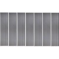 Lot de 7 Panneaux muraux tasseaux bois 120 x 30 x 1,9 cm - Pack tête de lit - Lamelles alu / feutrine noir - 2,52m²