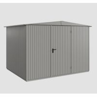 Hörmann Ecostar Metall-Gerätehaus Trend mit Satteldach Typ 3, 324 x 248 cm, graualuminium, 7,2 m², 1-flüglige Tür