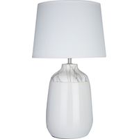 Interiors by Premier Elegant White Ceramic Table Lamp, Contemporary Bed Table Lmap, Easily Maintained Lamp for Livingroom Table