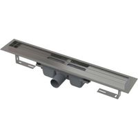 Alca Canaletas de desagüe - Plato de ducha Professional Low 75 cm, con borde para rejilla perforada, acero inoxidable APZ106-750