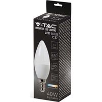 V-TAC AMPOULE LED BOUGIE AVEC ATTAQUE EDISON E14, 4,5W (ÉQUIVALENT À 40W) - 470 LUMEN - 3000K BLANC CHAUD - OUVERTURE DU FAISCEA