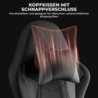Gaming Stuhl Ergonomisch Gaming Chair mit Lendenkissen und Kopfstütze, Gamer Stuhl Höhenverstellbar, Pc Stuhl für Erwachsene Mädchen Junge,Schwarzgrau