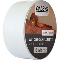 Dalsys Weichsockelleiste selbstklebend Klebeleiste, Abschlussleiste für Fugen in Wohnbereich, Küche, Bad, aus PVC Kunststoff - Grau 5m