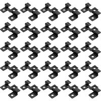 Wiltec 50x Edelstahl Clips 6mm Terrassendielen Montage, für 7mm Seitennut, Befestigungsklammer aus Edelstahl, schwarz