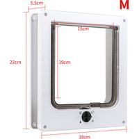 Rapanda – Chatière imperméable pour chat et petit chien – Verrou rotatif 4 voies – Installation facile sur portes et murs – Taille extérieure 22x19x5.5cm