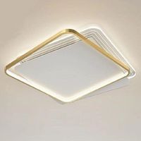 Plafoniera Led 35w Quadrata Oro Lampadario Da Soffitto Moderno Luce Naturale 70739
