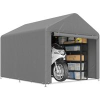 Carpa de Jardín para Bicicletas en Marco de métal Galvanizado porte en Cremallera imperméable Anti-UV 2,4x2x2 m gris