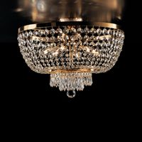 Plafoniera imperiale in ferro e ottone Oro con stass sei luci 50x h37 cm