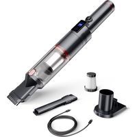 Aspirateur à Main 17000Pa LED sans Fil Autonomie de 30 Minutes Sac Aspirateur léger sans Fil pour Voiture, Maison, Camping-Car, Poils d'animaux avec Support de Charge, Charge de Type C