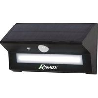 Ribimex – Applique solaire Clara avec détecteur – Corps noir – IP44 – 3 modes d'intensité – Détection jusqu'à 8 mètres