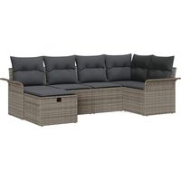 Ensemble de canapé de jardin avec coussin 6 pcs Mobilier de jardin Poly rotin