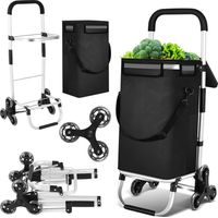 TolleTour Carrello della spesa pieghevole a 6 ruote per scale con vano termico, leggero