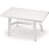 Rechteckiger Gartentisch aus weißem Harz 140x80xh73 cm