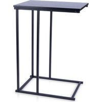 Tavolino laterale in metallo nero, dimensioni 40x26x58 cm.