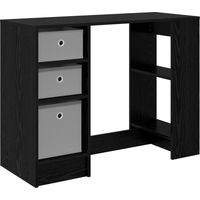 vidaXL Desk with Drawer Black Oak 100 x 40 x 75 cm Engineered Wood