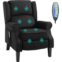 Poltrona Relax Massaggiante Reclinabile con Telecomando, 78x83x101cm, Nero
