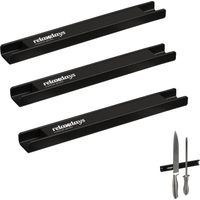 Relaxdays – Barre aimantée pour outils – Lot de 3 barres 20 cm – Montage mural – Charge max 3 kg – Rangement efficace pour cuisine et garage