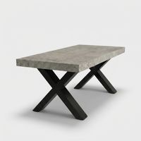 Table extensible design moderne pieds noirs 140/220x90 Firenze - Gris clair