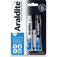 Colle époxy 2x15ml – Résistance à l'humidité et aux températures extrêmes – Pour porcelaine, pierre, bois, métaux et plastiques – Araldite