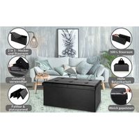 Storage bench foldable mdf 80x40x40cm removable seat black