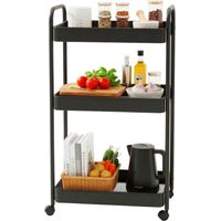 3-Tier Metal Mesh Storage Trolley Cart With Wheels
