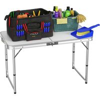 Advanced Table de Camping Pliante 120cm, Plateau de Table en Aluminium, pour 5-8 Personnes