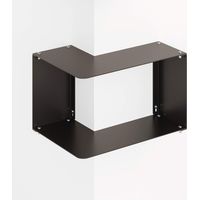 Mensola componibile da muro ad angolo e spigolo, Made in Italy - Scaffale a parete di metallo per cucina, camera da letto, soggiorno. Colore nero.