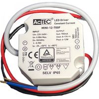 Mini Led Driver IP65 Corrente Costante 700mA 8V-17V 12W 50X48X24mm