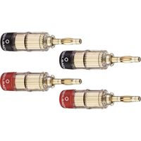 Oehlbach 3020 Lautsprecher-Steckverbinder Stecker, gerade Gold, Rot, Schwarz 4 St.