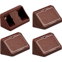 4x équerre d'assemblage double marron foncé raccord universel plastique taquet équerres ferrure