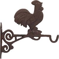 Soporte de pared de hierro fundido con forma de gallo, 21 cm.