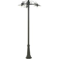 Palo Da Esterno Contemporaneo Antique Alluminio E Porcellana Grigio 3 Luci E27