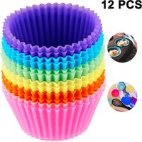 Gros moules à muffins disponibles en silicone de haute qualité, respectueux de l'environnement, moules à muffins, moules à pâtisserie, moules à muffins, 6 couleurs