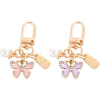 2pcs Butterfly Charms Keychain Chain Tassel Key Chain Key Ring Keyring For Women Girls