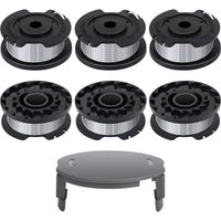 6 bobines pour coupe-bordures Bosch - Compatibles F016800569 et F016800385 - Diamètre 1,65 mm, longueur 4,9 m - Capuchon F016F04557 inclus.