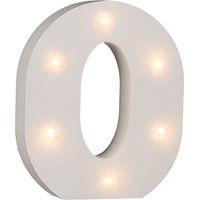 Out of the blue Lampada Blue, lettera O in legno, con 6 LED