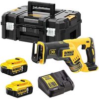 Sega a gattuccio compatta DEWALT XR - 2 batterie 18V 5,0 Ah, caricabatterie, valigetta TSTAK II - DCS367P2