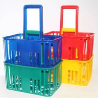 5 x CESTELLO PORTABOTTIGLIE 6 POSTI COLORI ASSORTITI