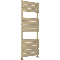 Richmond Heated Towel Rail Flat Panel Brushed Brass 400mm W x 1200mm HBathroom Towel Radiator