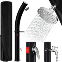 Wolketon 35L Solardusche gebogen mit integrierter Seifenablage – Praktische Gartendusche Outdoor