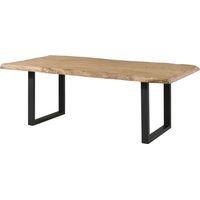 Baumtisch Mango 220x100x77 beige lackiert / U-Beine anthrazit matt FREEFORM 5