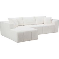 Canapé d'angle gauche tissu bouclette blanc livré roulé – NIVOLET