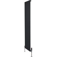 Flat Single Column Radiator 1800mm x 420mm & TRV Chrome Valves